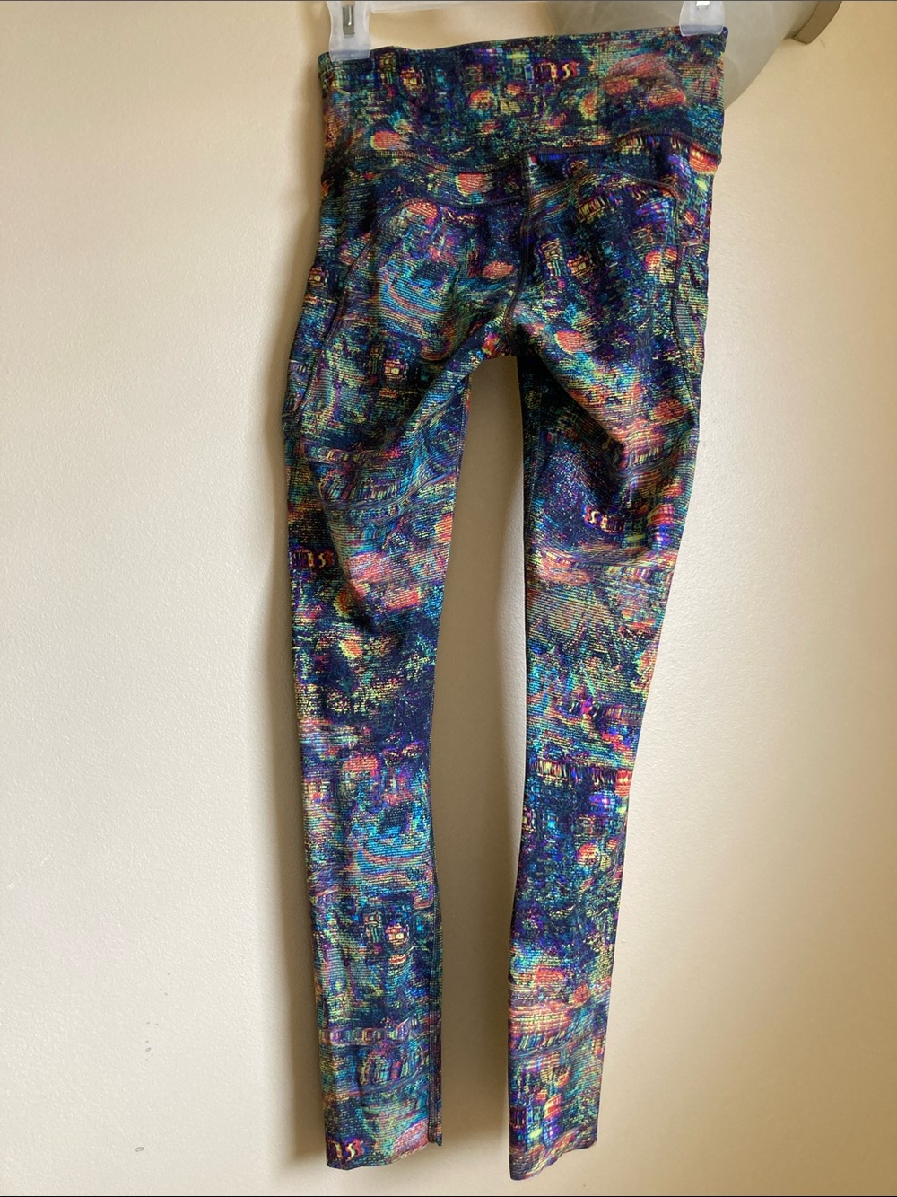 Rave Festival Lululemon 2020 rare neon print Leggings pockets drawstring 2 7/8 - Picture 6 of 7